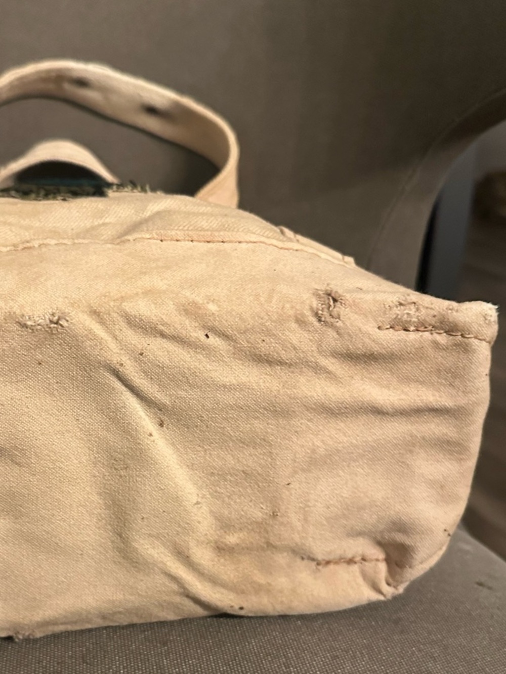 Vintage L.L.Bean Mini Boat & Tote | Distressed Canvas Bag w/ Patches | Rare - Picture 6 of 6